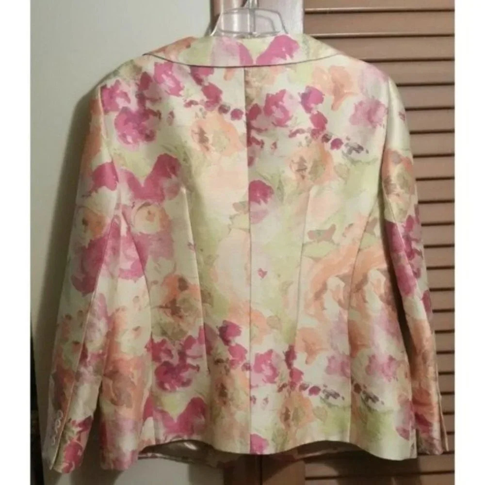RENA LANGE Floral Print Button Jacket Designer - Picture 5 of 11